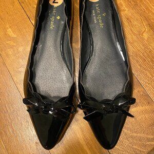 KATE SPADE Black Patent Leather Pointed Toe Flats Size 7